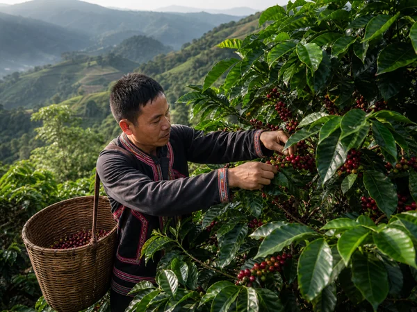 Coffee cherry harvesting