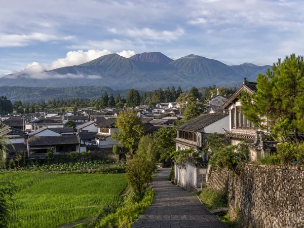 Heshun Ancient Town and surrounding hills in Tengchong