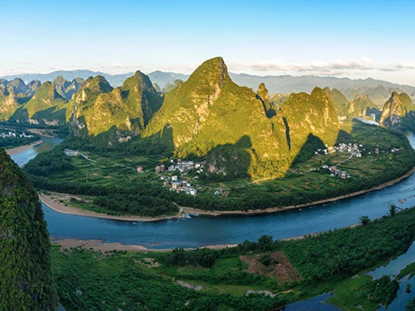 Li River winding through the Guilin karst landscape