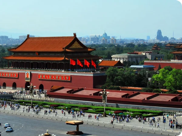 Tiananmen Gate and central Beijing cityscape
