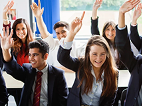 Students taking part in an educational group activity