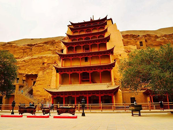 Mogao cave architecture in the Dunhuang desert
