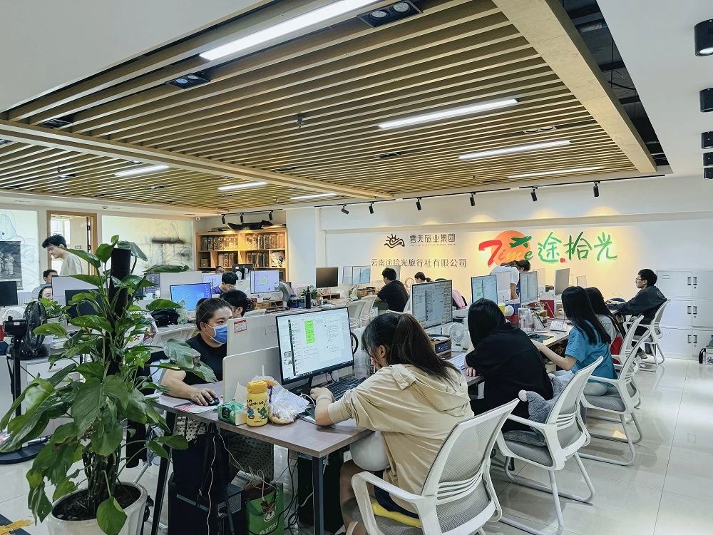 YUNSKY Travel team working in the Kunming office, Yunnan, China