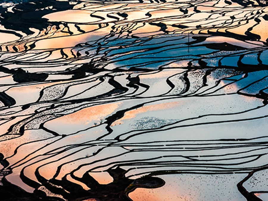 Reflective rice terraces in Yuanyang, southern Yunnan