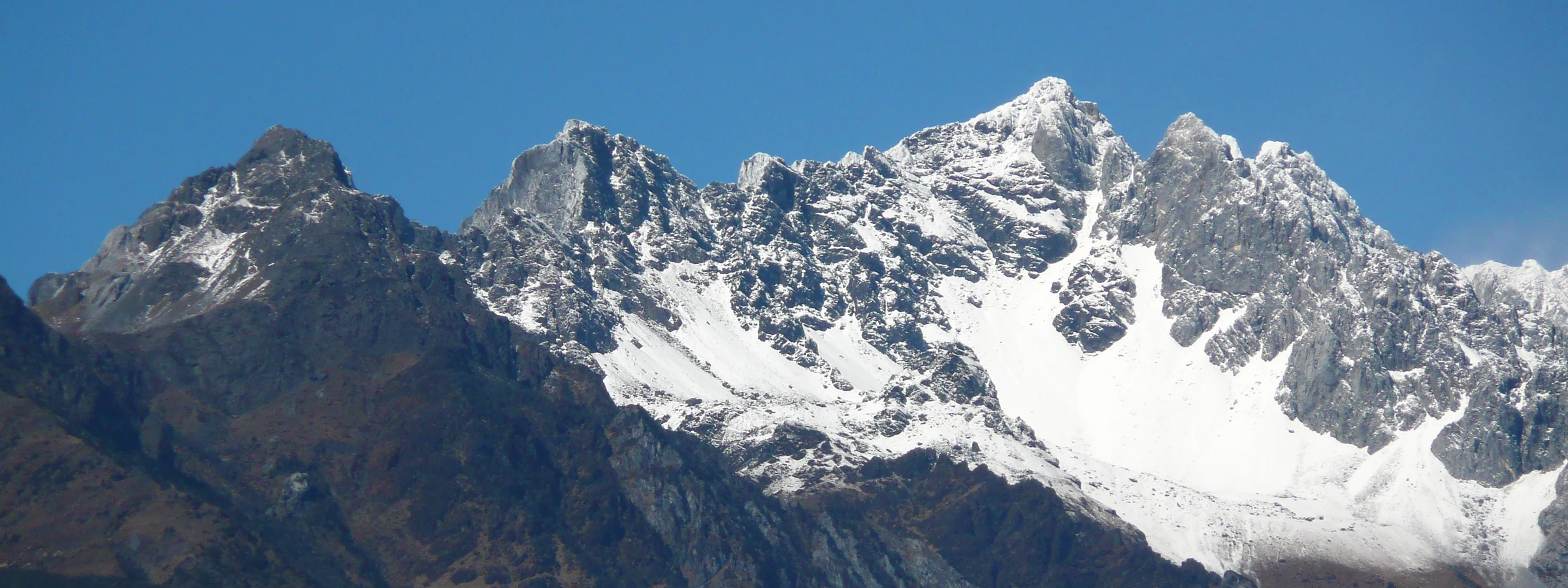 Jade Dragon Snow Mountain rising above Lijiang, Yunnan