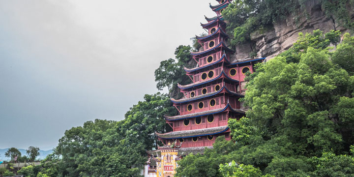 Shibaozhai pagoda beside the Yangtze River