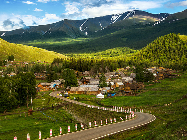 Mountain settlement at Baihaba in Xinjiang