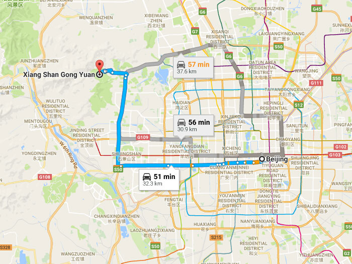 Map of fragrant hills park 1