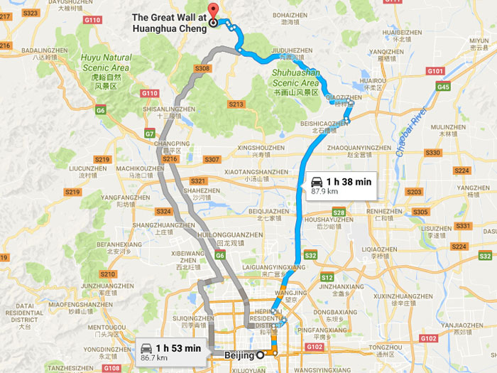 Map of huanghuacheng great wall 01