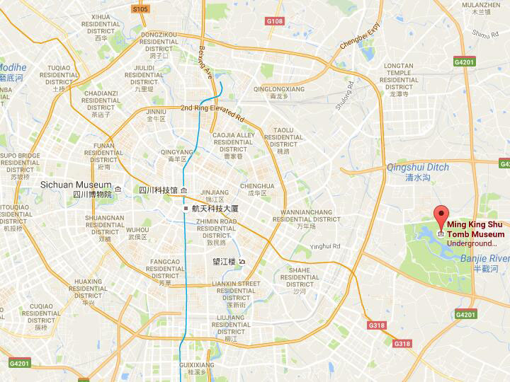 Ming tombs of king shu map