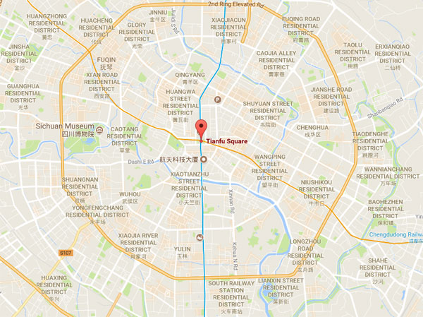Tianfu square chengdu map