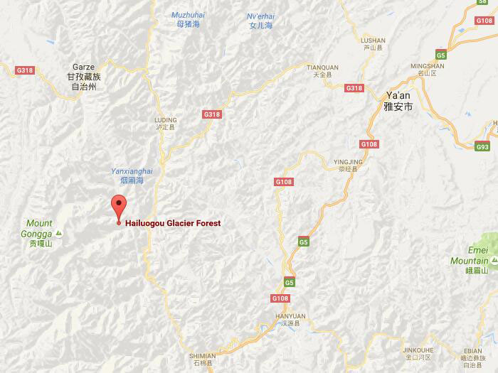 Hailuogouglacier forest park map 01