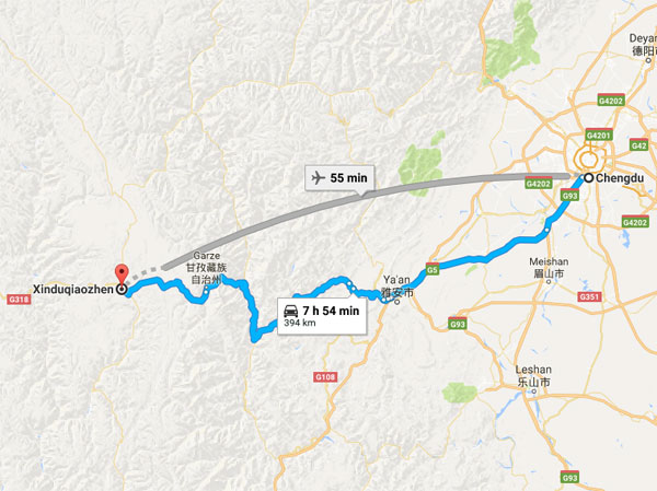Xinduqiao map