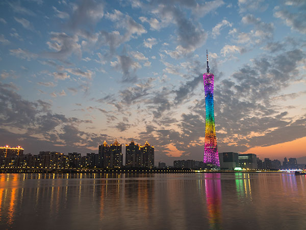 Canton Tower and Pearl River skyline in Guangzhou Canton Tower and Pearl River skyline in Guangzhou