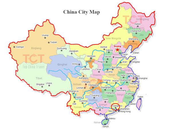 Guangzhou in china map 01