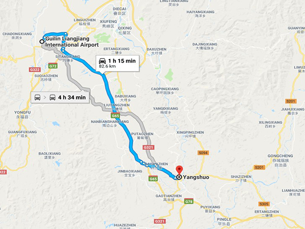 Guilin airport to yangshuo