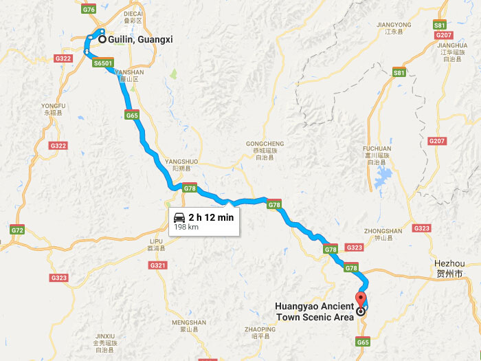 Map of huangyao ancient town