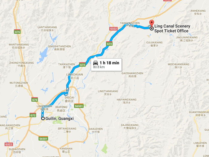 Map of ling canal