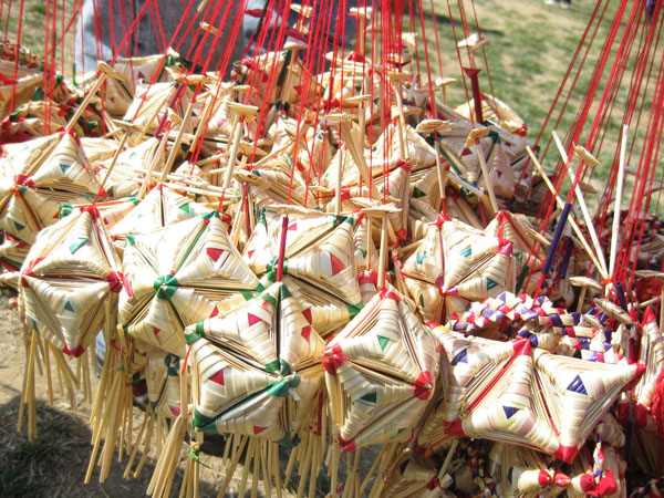 Woven plant-fibre ornaments sold as Guilin craft souvenirs Woven plant-fibre ornaments sold as Guilin craft souvenirs