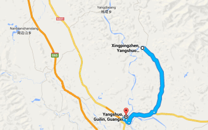 Yangshuo to Xingping Yangshuo to Xingping