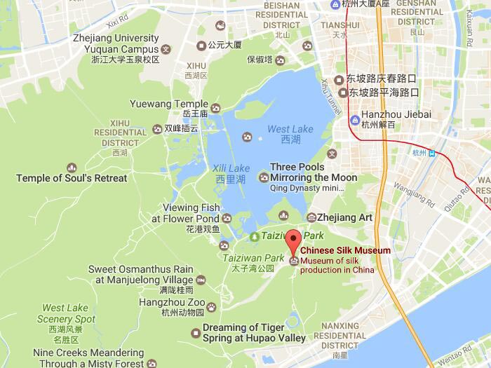 China silk museum map
