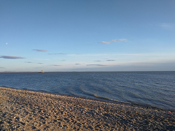 Stony shore of Hulun Lake in Inner Mongolia