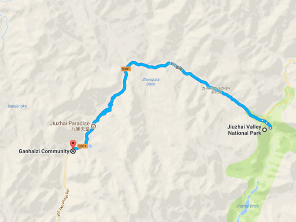 Ganhaizi national park map