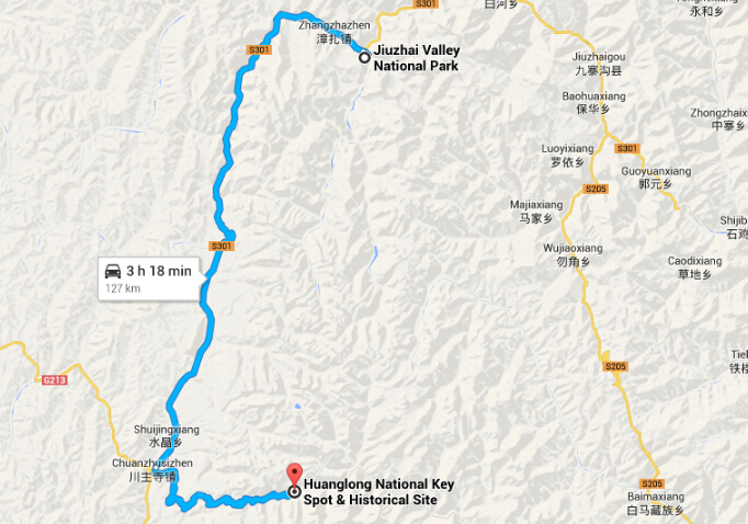 Jiuzhaigou huanglong map 01