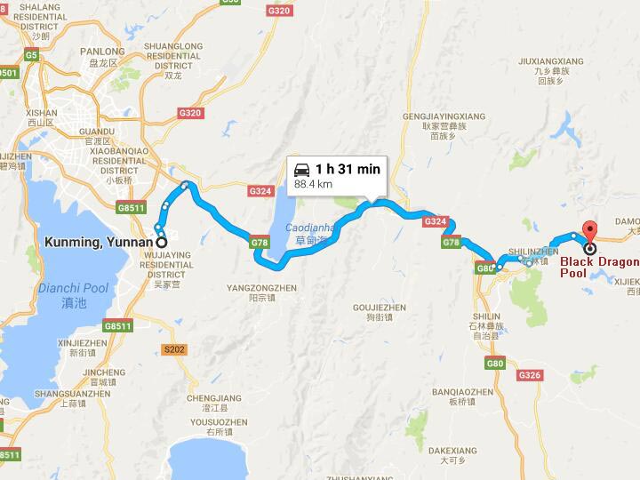 Kunming black dragon pool map