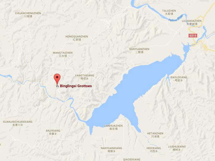 Bingling grottoes map 01