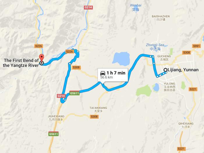 First bend of the yangtze river map