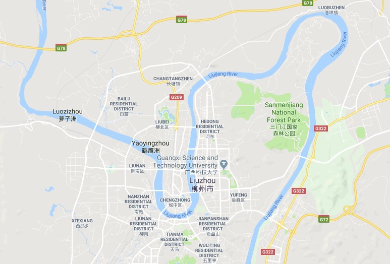 Baili liujiang river map