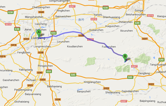Luoyang shaolin temple map 01
