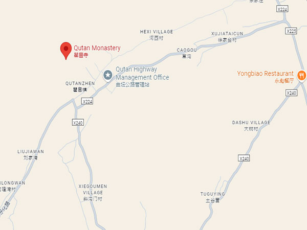Qutan monastery location map