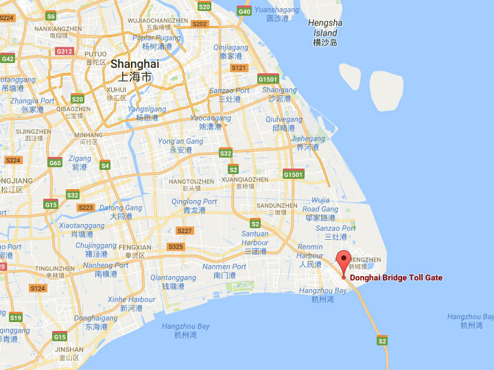 Map of donghai bridge