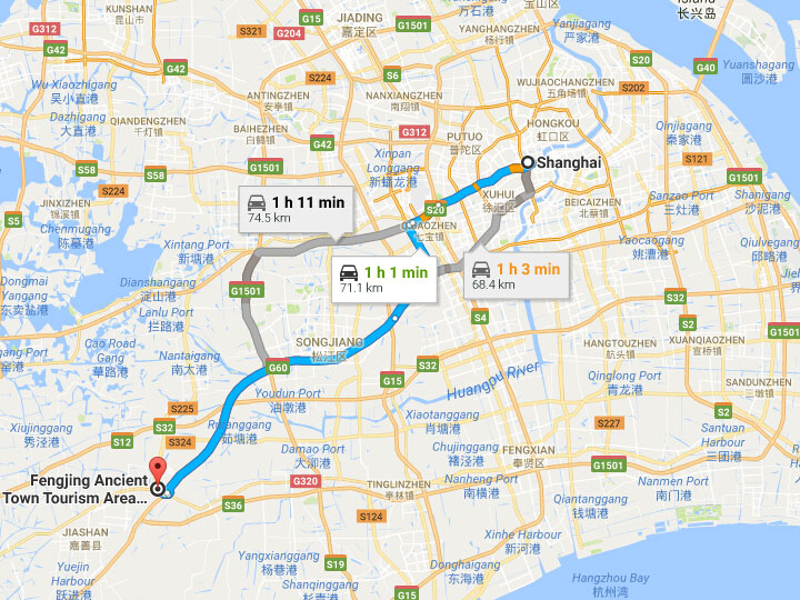 Map of fengjing ancient town