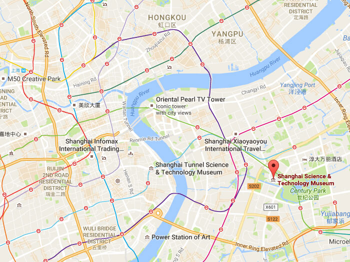 Map of shanghai science and technology museum