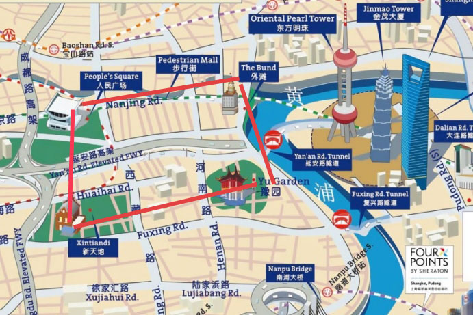 most popular staying area suggested for shanghai tourists