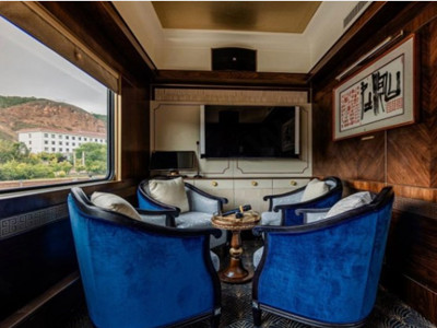 Entertainment lounge aboard the China Orient Express