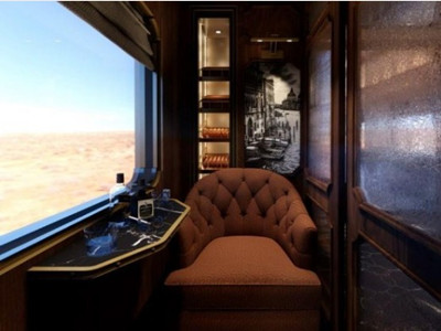 Landscape viewed from a China Orient Express carriage window