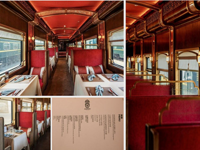Chinese-style dining carriage on the China Orient Express