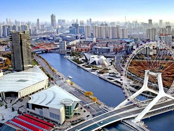 Tianjin waterfront and modern urban district in northern China Tianjin waterfront and modern urban district in northern China