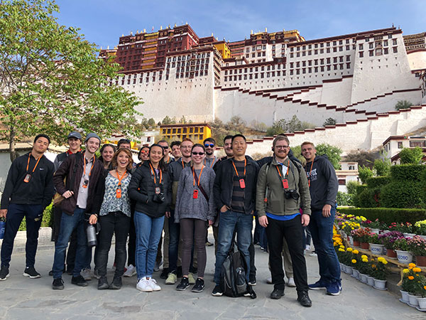 Travel group outside Potala Palace in Lhasa Travel group outside Potala Palace in Lhasa