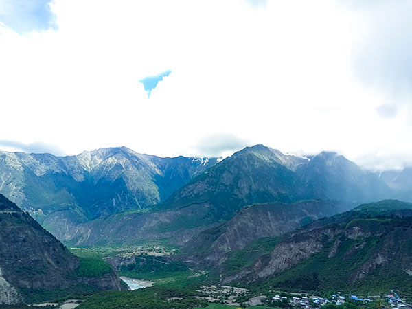 Forested slopes inside Yarlung Tsangpo Grand Canyon