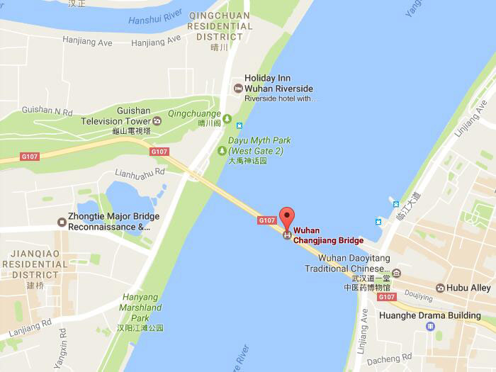Wuhan changjiang bridge map