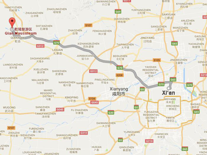 Qian mausoleum map