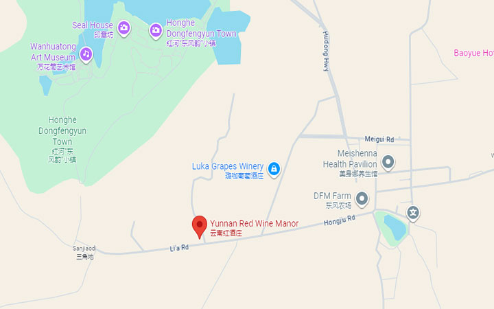 Yunnan red wine chateau location map