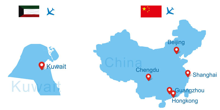 Kuwait china flight