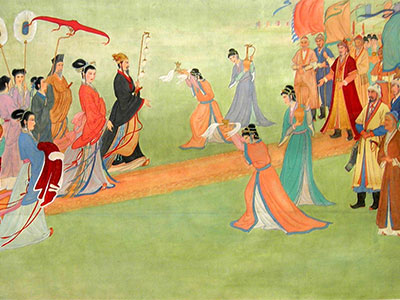 Historical artwork representing marriage diplomacy in ancient China
